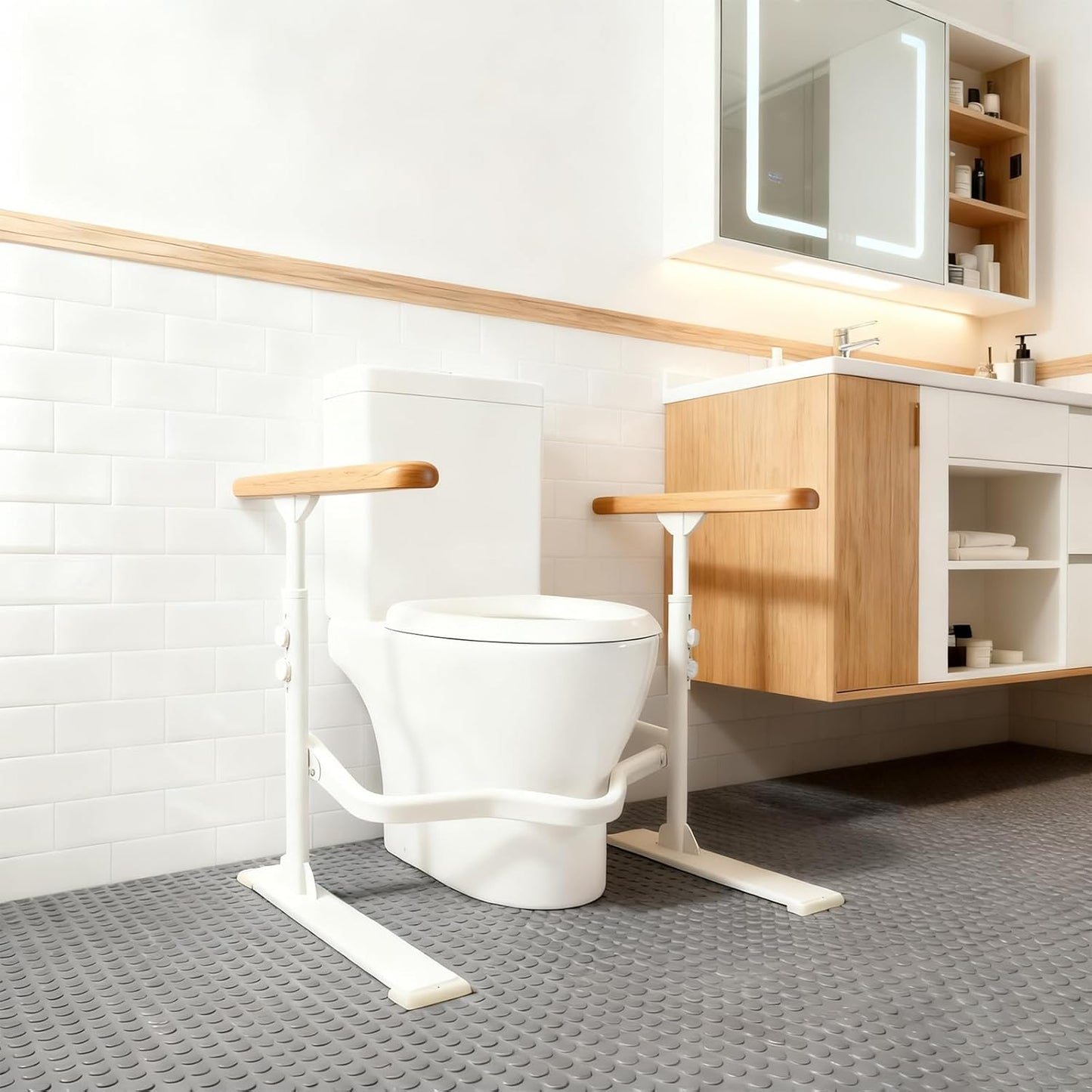 Flip Up Toilet Safety Frame Rails Orange