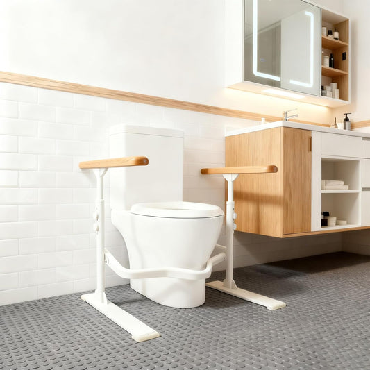 Flip Up Toilet Safety Frame Rails Orange