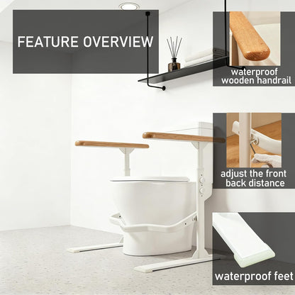 Flip Up Toilet Safety Frame Rails Orange