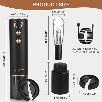 4-in-1 Rechargeable Electric Wine Opener Set - Canva Home