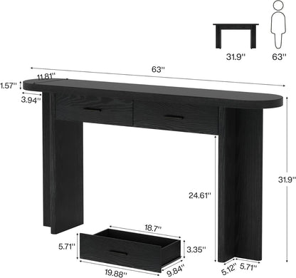 63-Inch Console Table with 2 Drawers - Canva Home