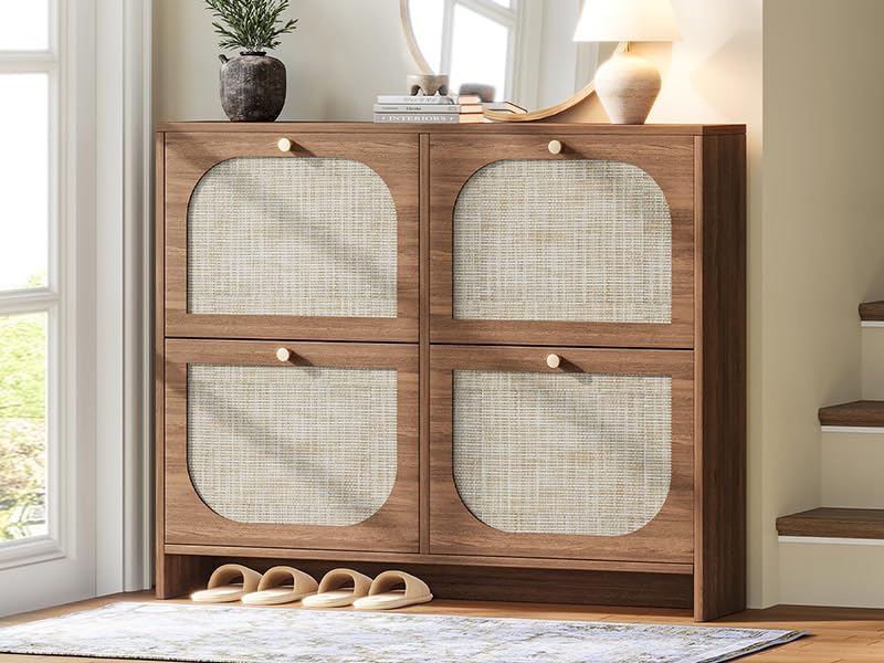 Arched Rattan Accent Shoe Storage - Canva Home