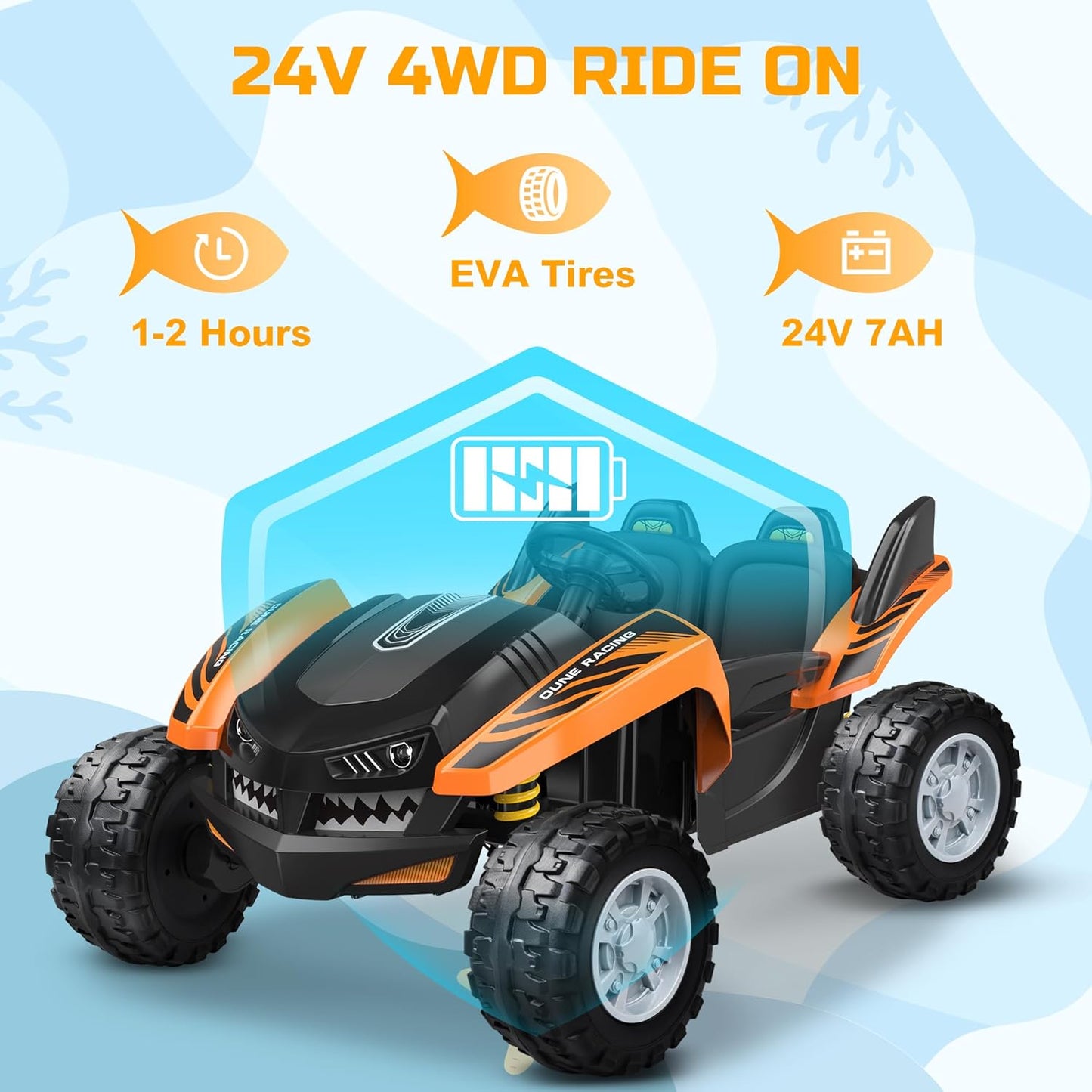 24V 4x4 Dune Racer Ride-On Car - Canva Home