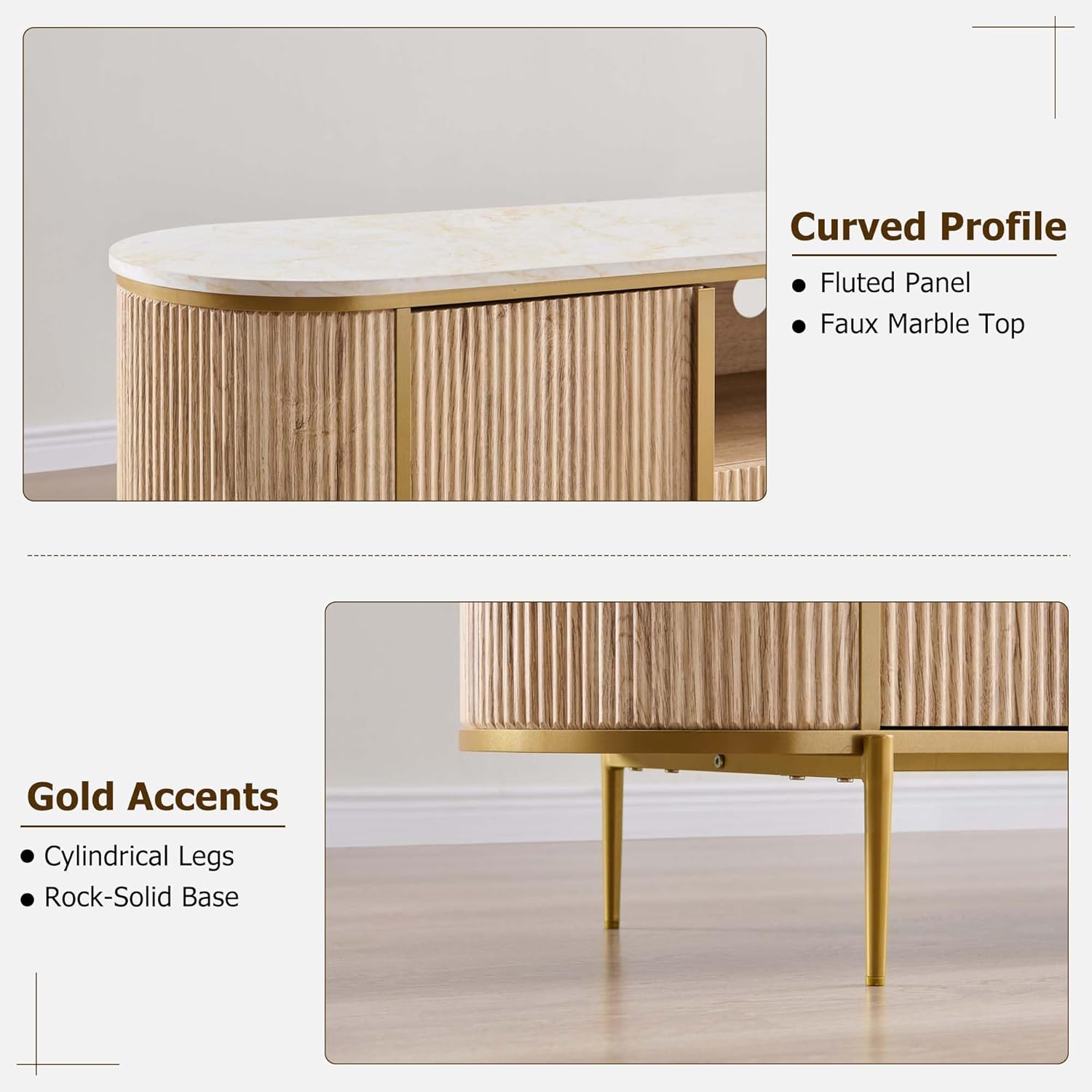 70" Fluted TV Stand - Canva Home