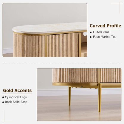 70" Fluted TV Stand - Canva Home