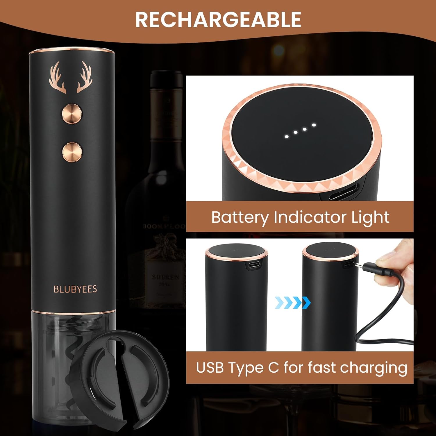 4-in-1 Rechargeable Electric Wine Opener Set - Canva Home