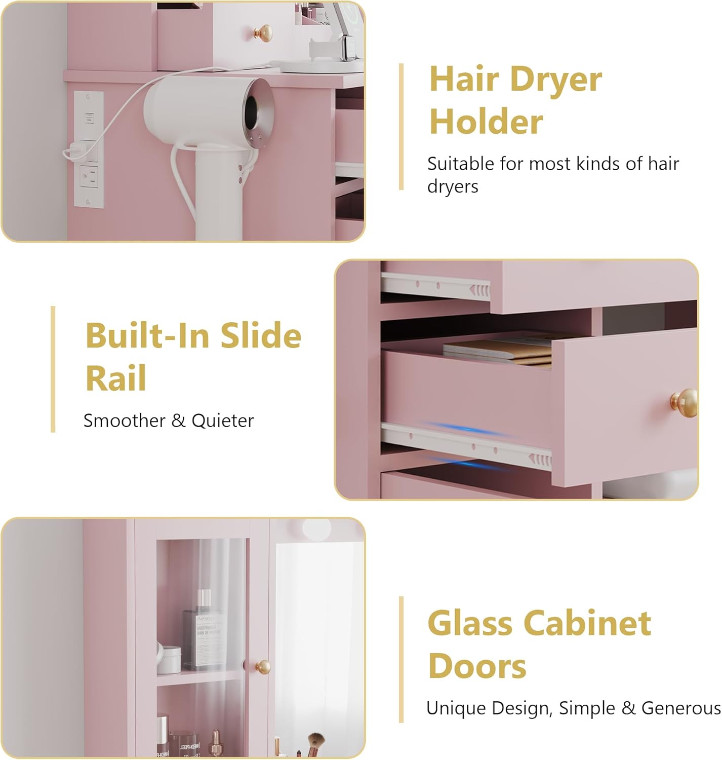 Xixini Makeup Vanity Desk with Mirror - Canva Home