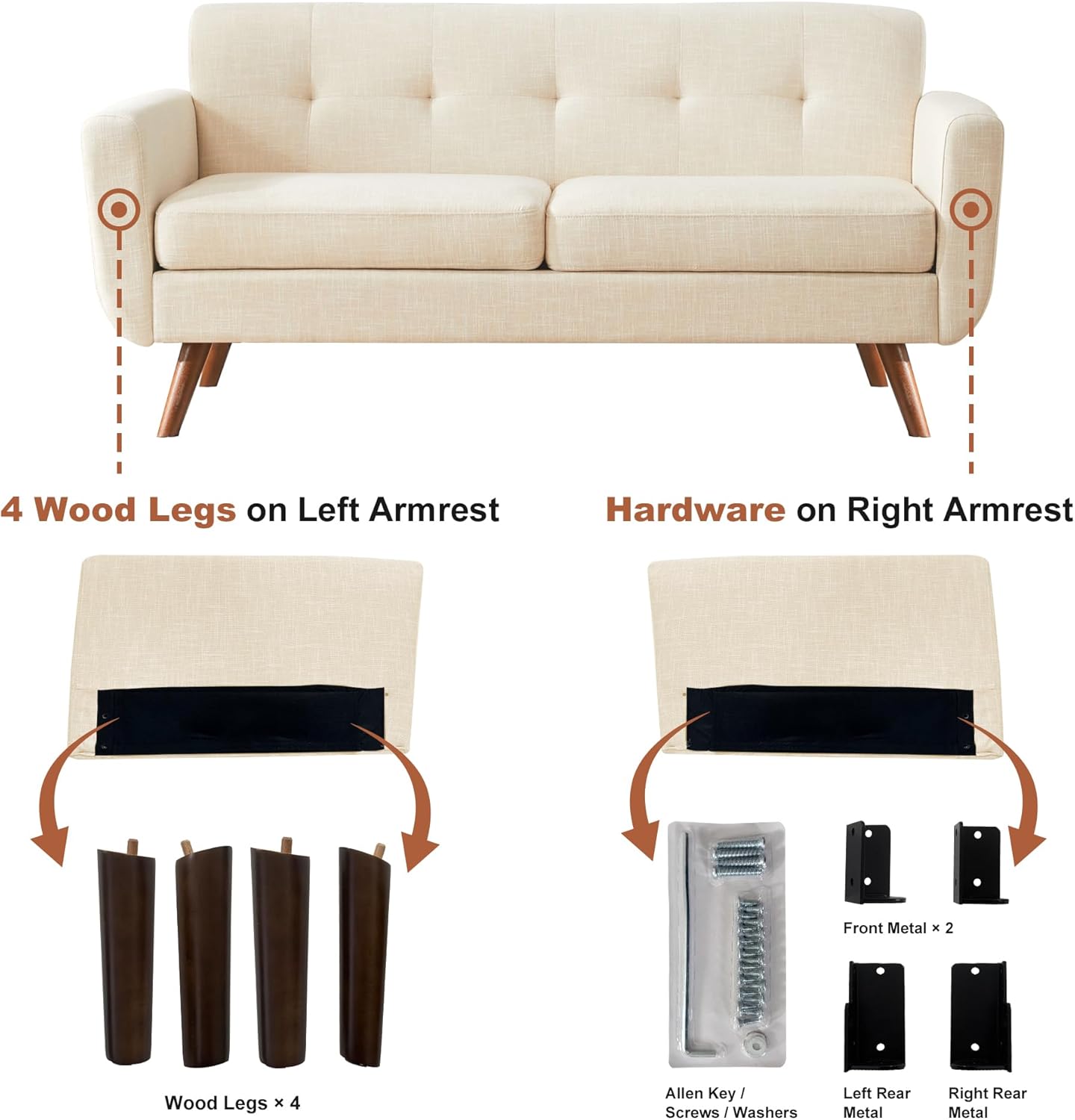 65" W Loveseat Sofa - Canva Home