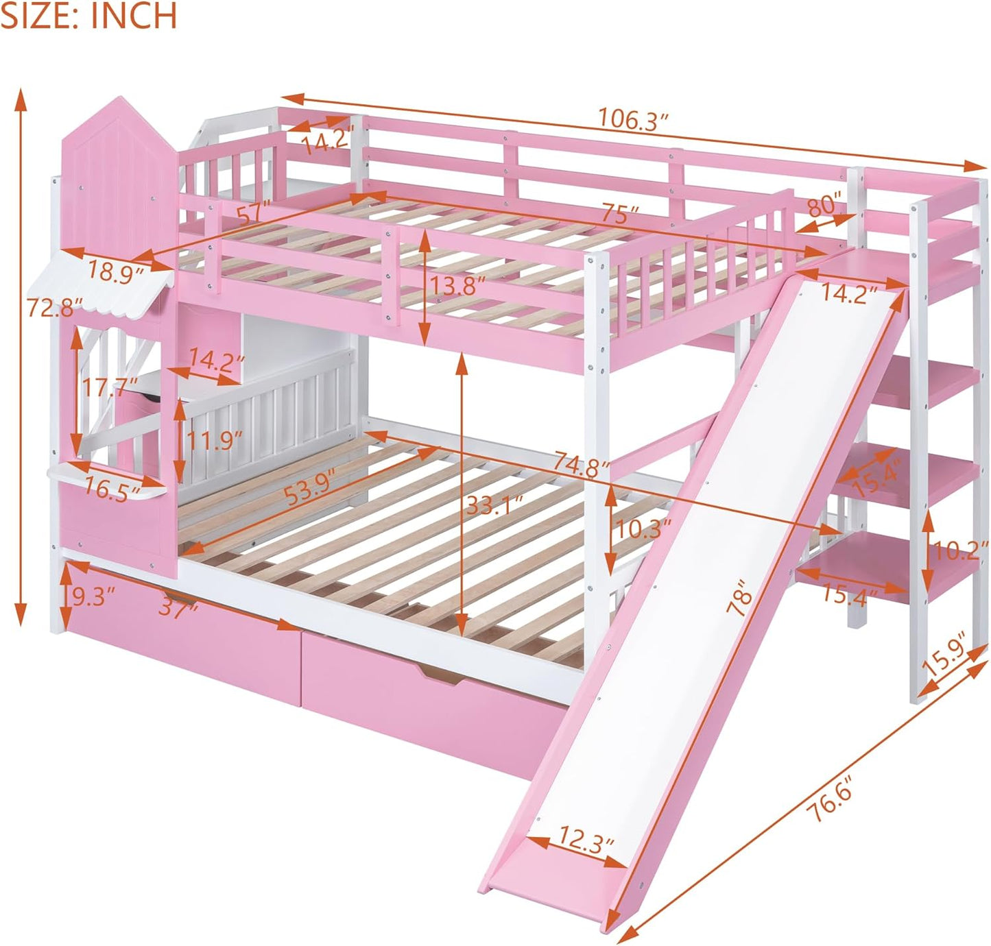 Castle Style Bunk Bed - Canva Home