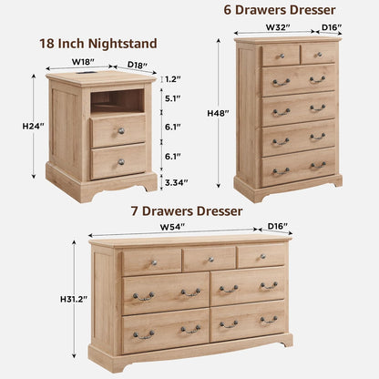 Farmhouse Dressers & Night Stand Set of 4