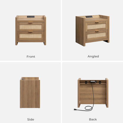 Night Stand Set of 2 - Rattan Nightstands - Canva Home