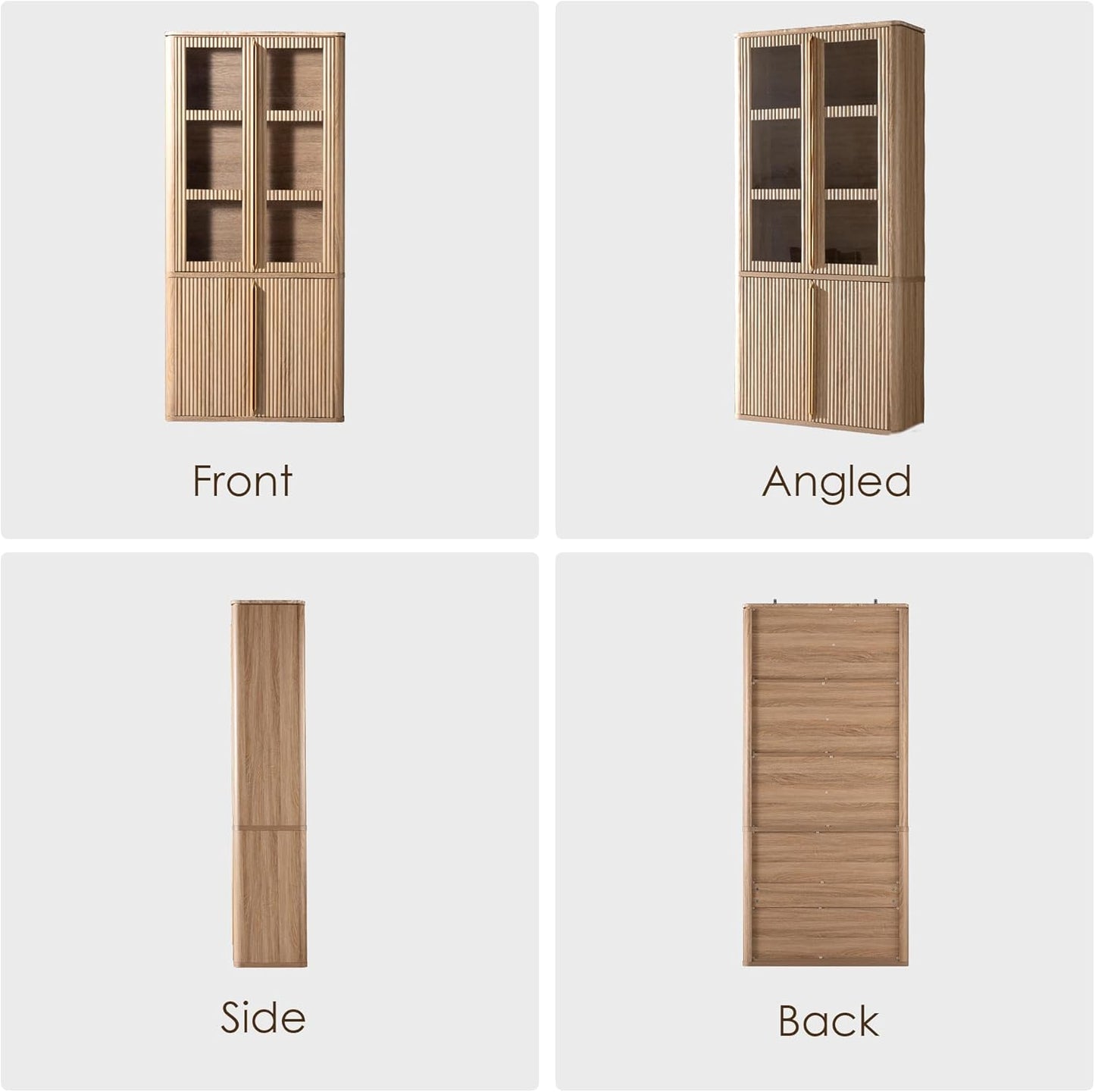 77" Tall Storage Cabinet with Glass Doors
