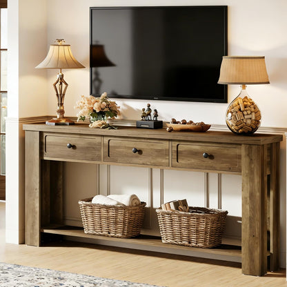 70.9" TV Stand for TVs up to 80 Inches with 3 Drawers - Canva Home
