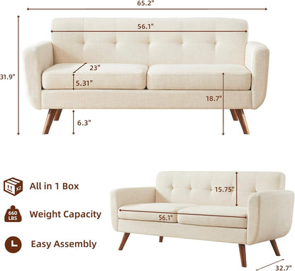 65" W Loveseat Sofa - Canva Home