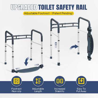 Toilet Safety Rails with Footrest