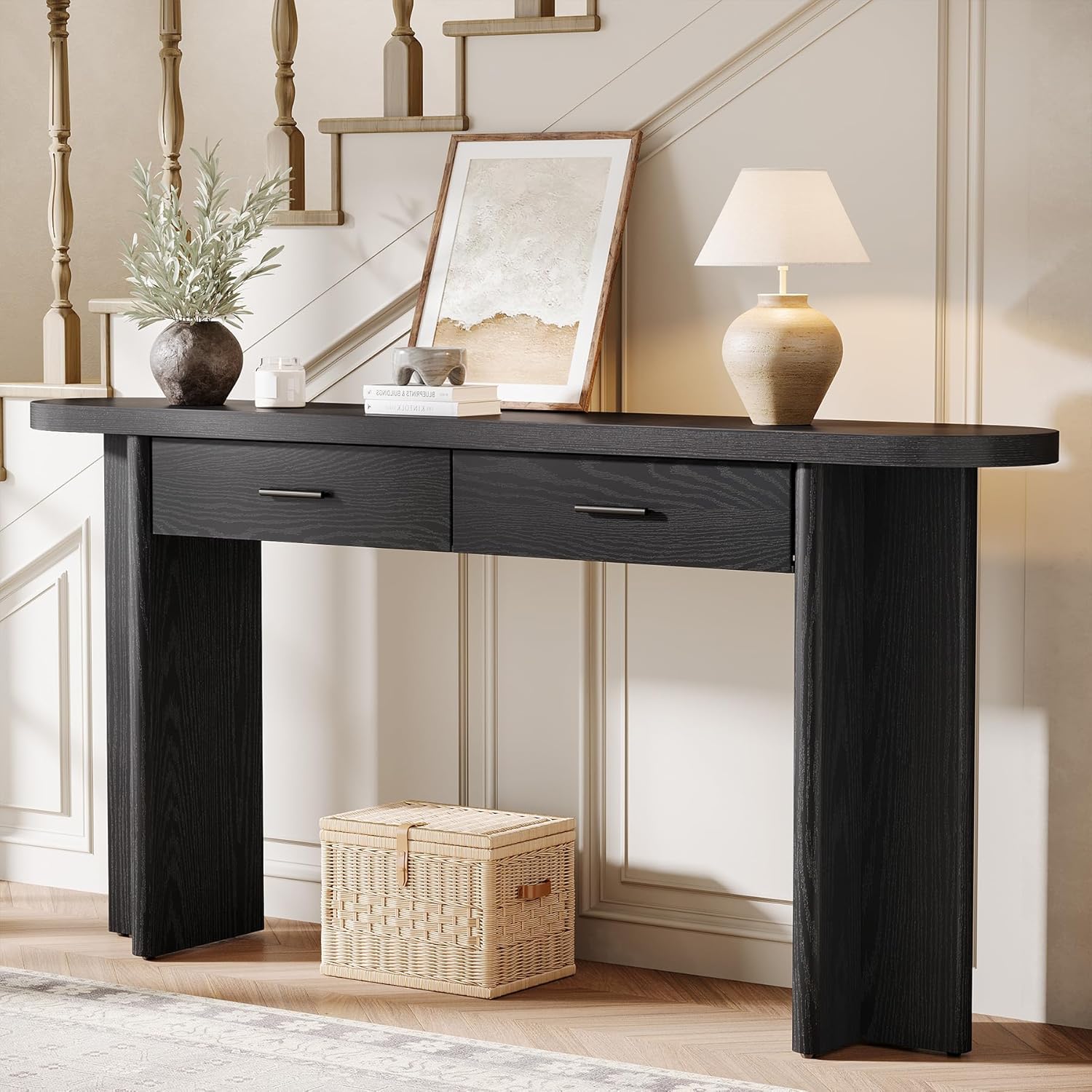 63-Inch Console Table with 2 Drawers - Canva Home