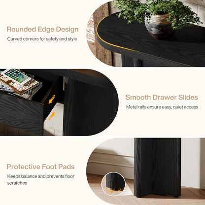 63-Inch Console Table with 2 Drawers - Canva Home