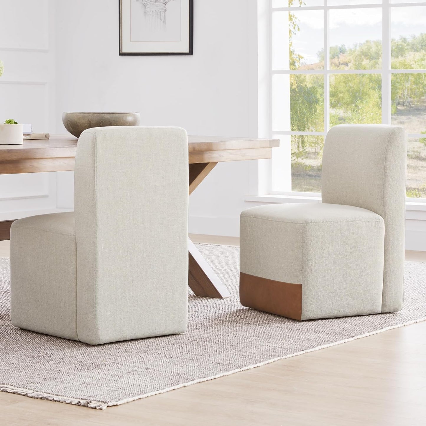 Dining Chairs with Casters Set of 2