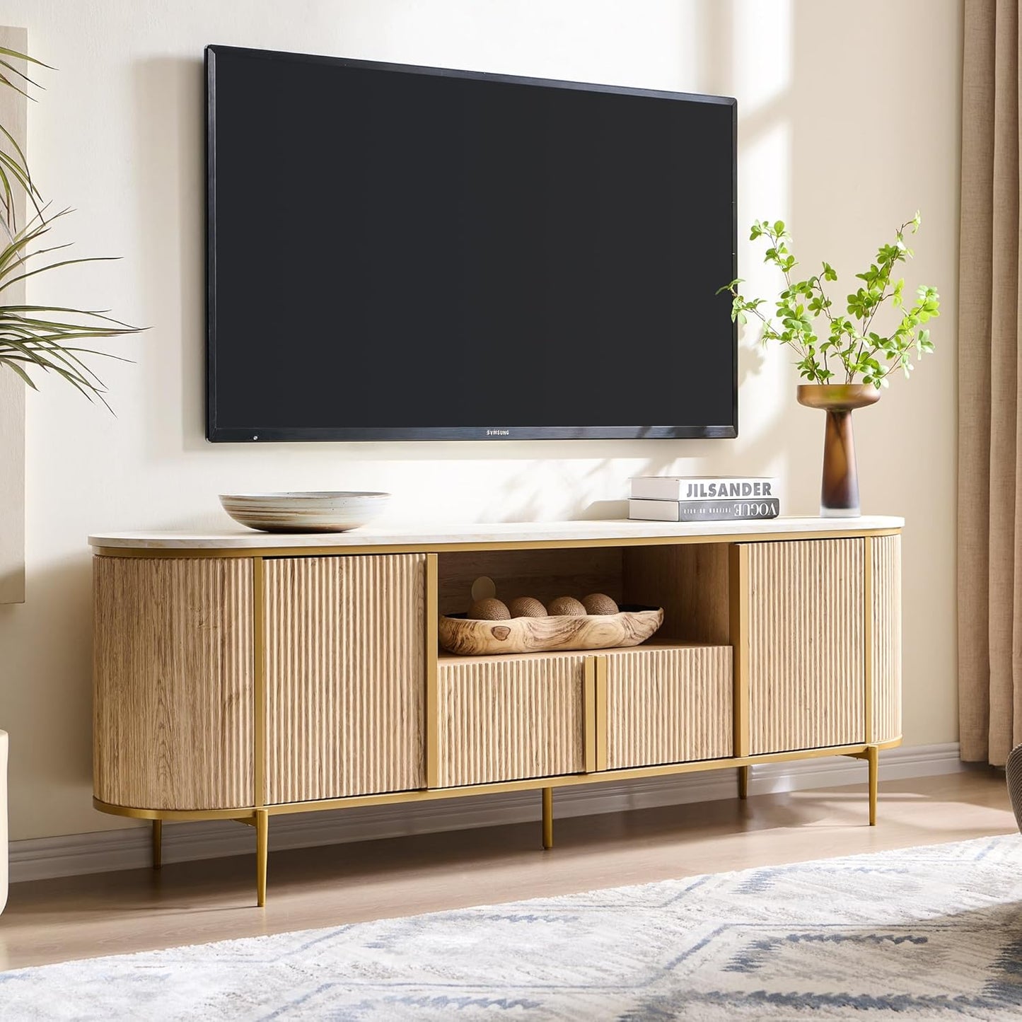 70" Fluted TV Stand - Canva Home