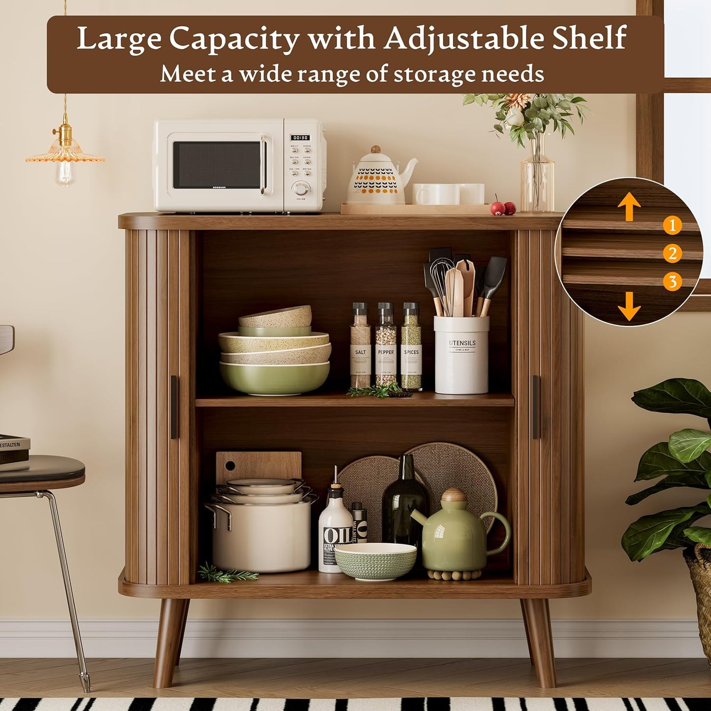31.5" Wide Fluted Modern Accent Storage Cabinet - Canva Home