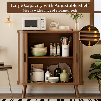 31.5" Wide Fluted Modern Accent Storage Cabinet - Canva Home