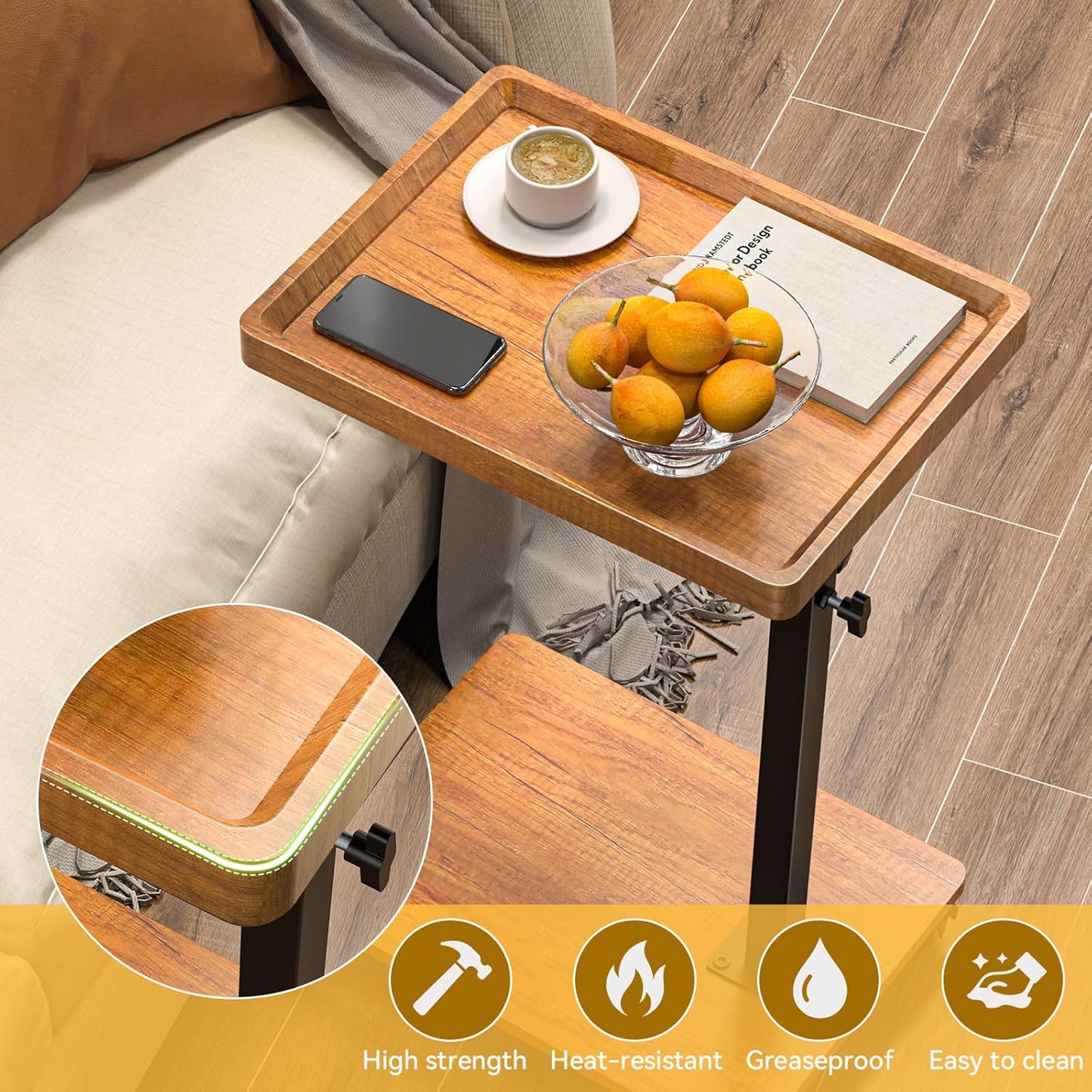 Adjustable Height C Table