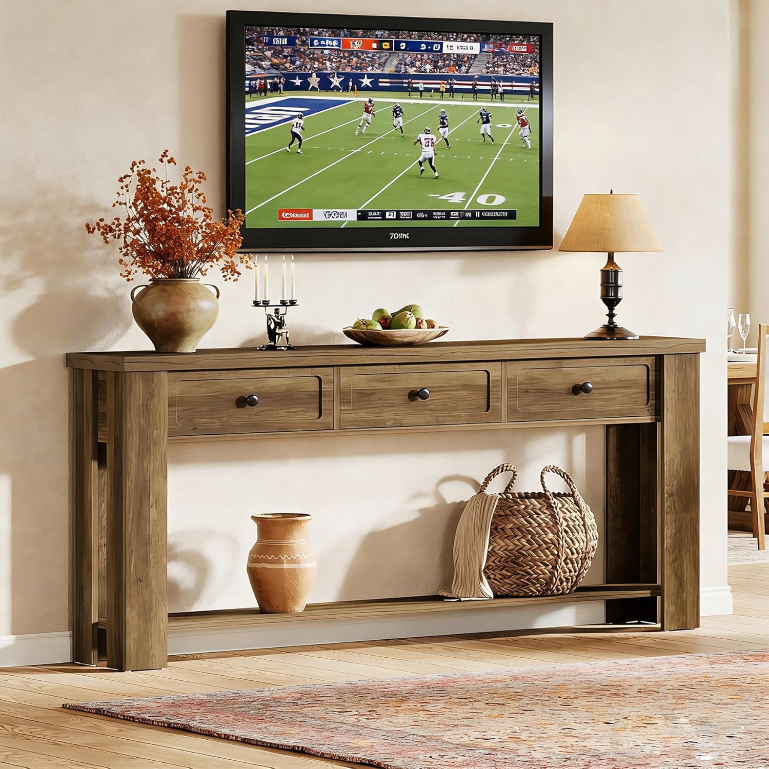 70.9" TV Stand for TVs up to 80 Inches with 3 Drawers - Canva Home
