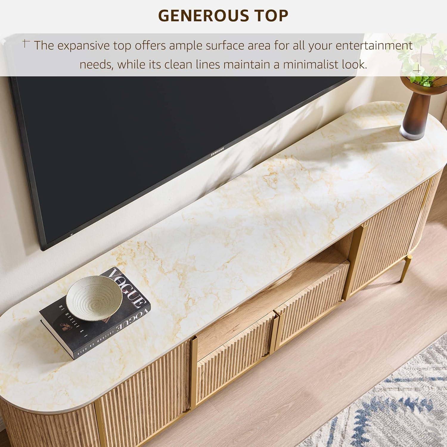 70" Fluted TV Stand - Canva Home