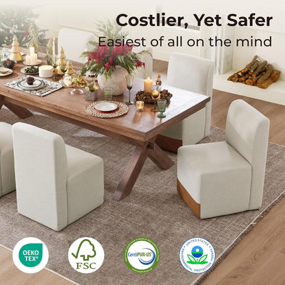Dining Chairs with Casters Set of 2