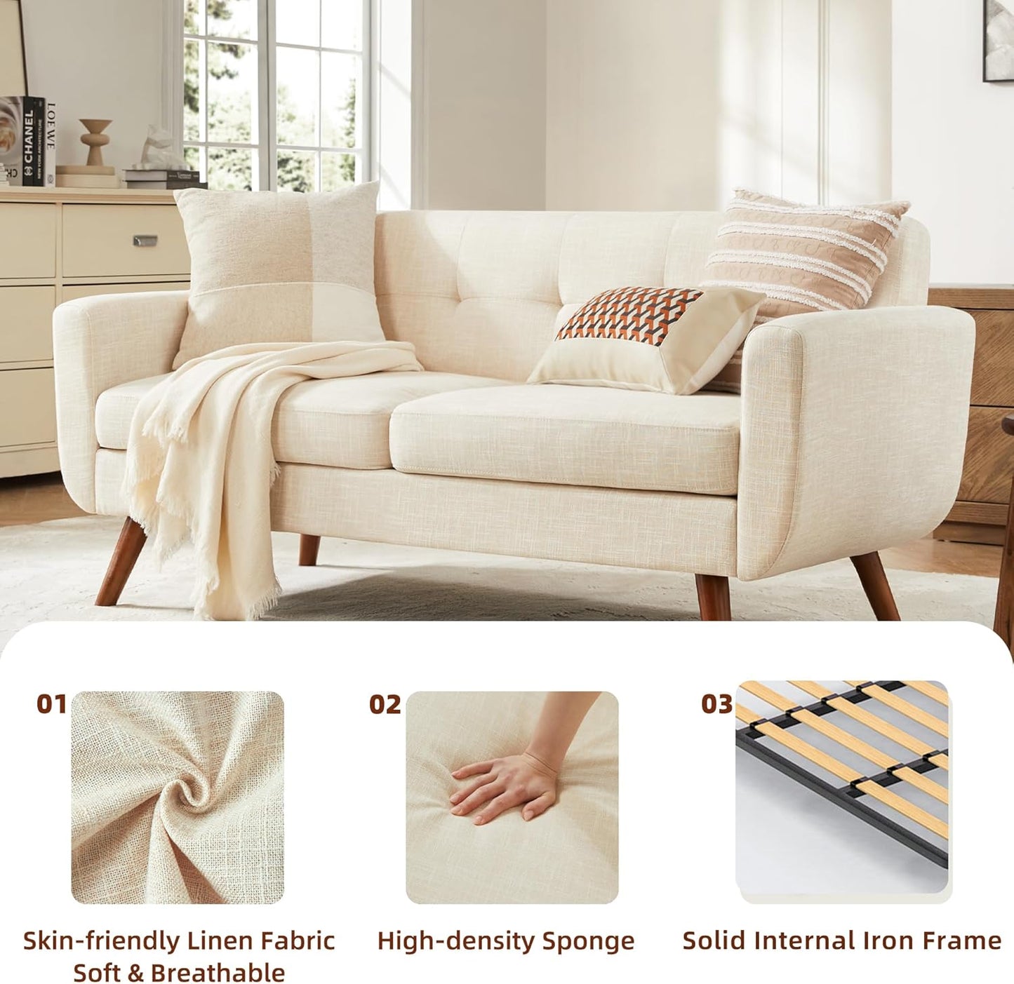 65" W Loveseat Sofa - Canva Home