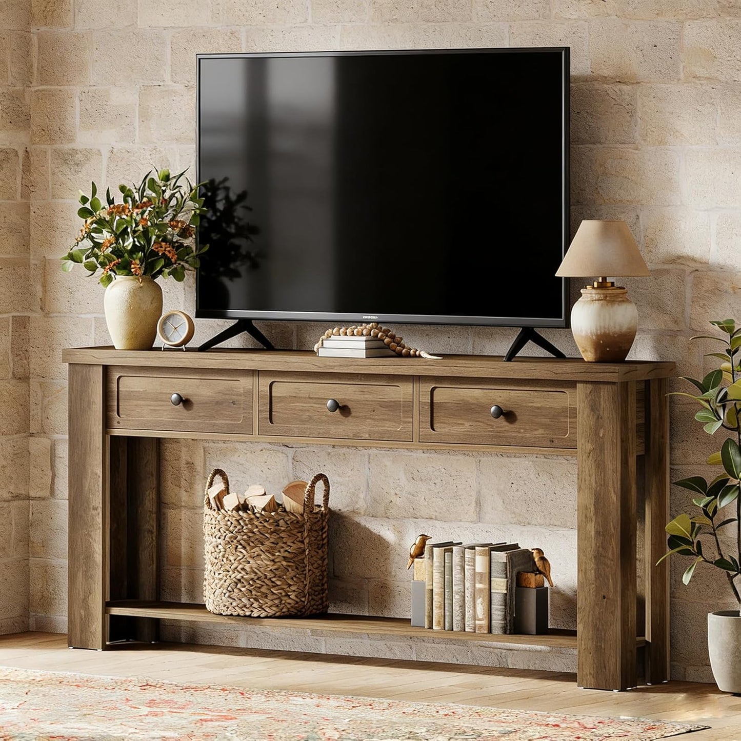 70.9" TV Stand for TVs up to 80 Inches with 3 Drawers - Canva Home