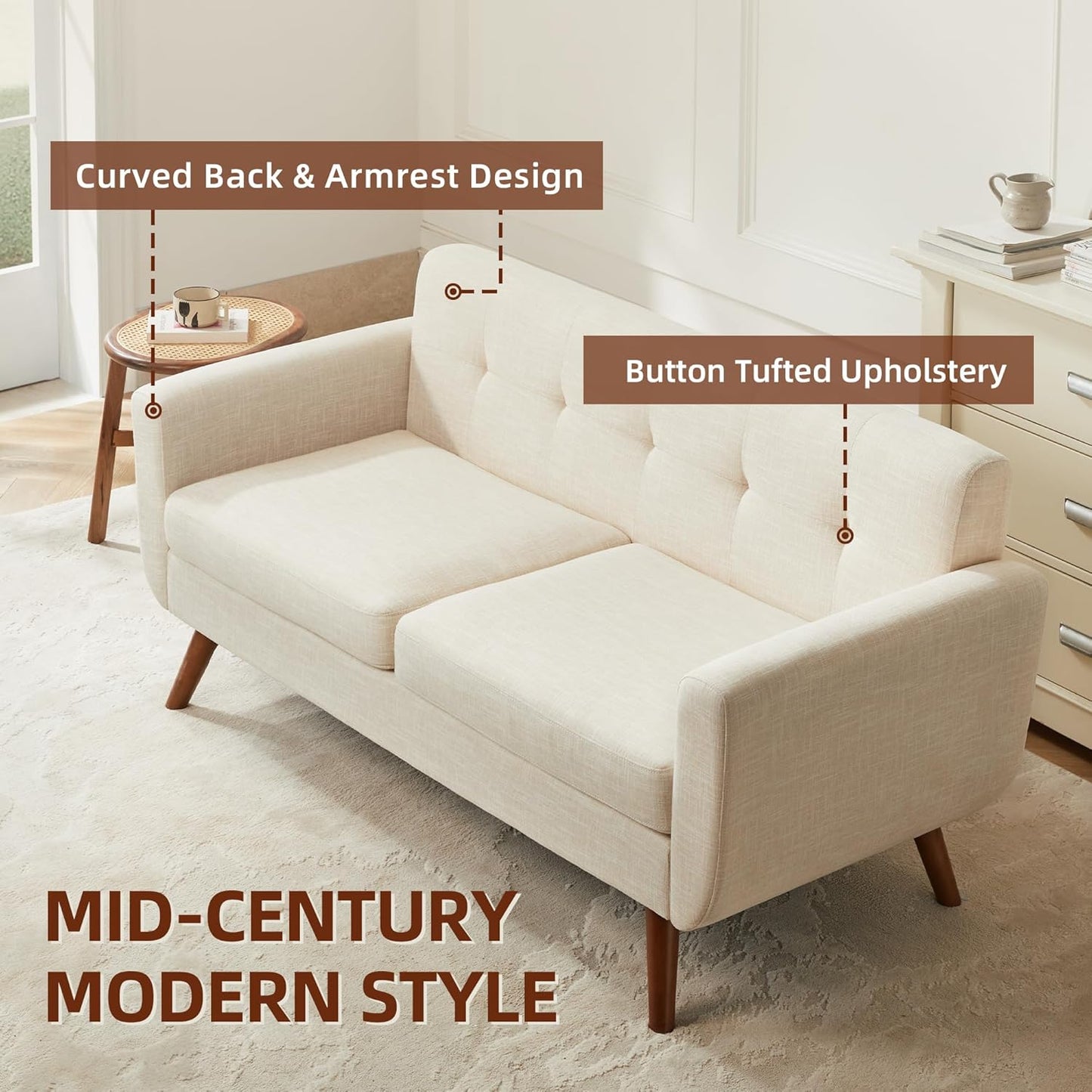 65" W Loveseat Sofa - Canva Home