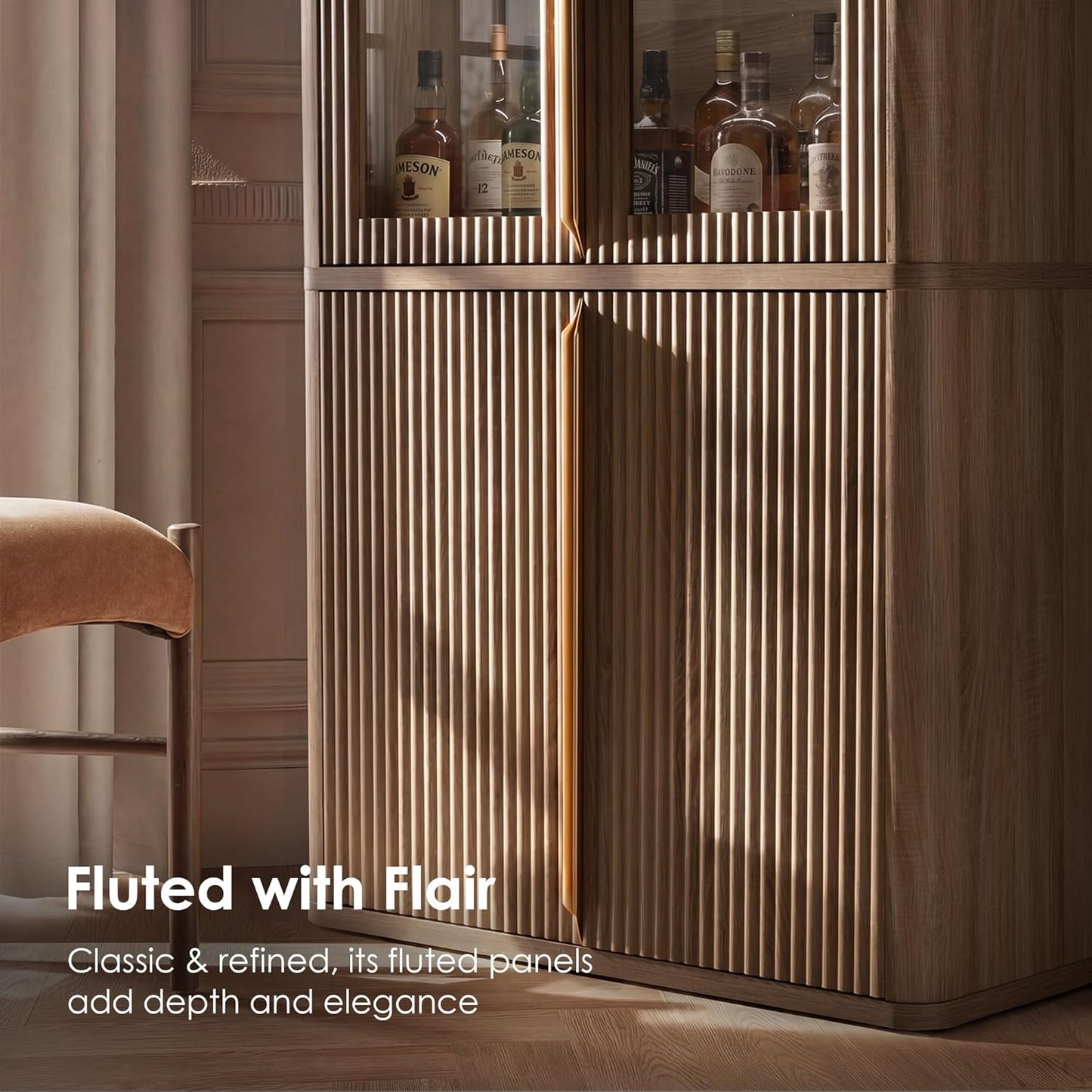 77" Tall Storage Cabinet with Glass Doors