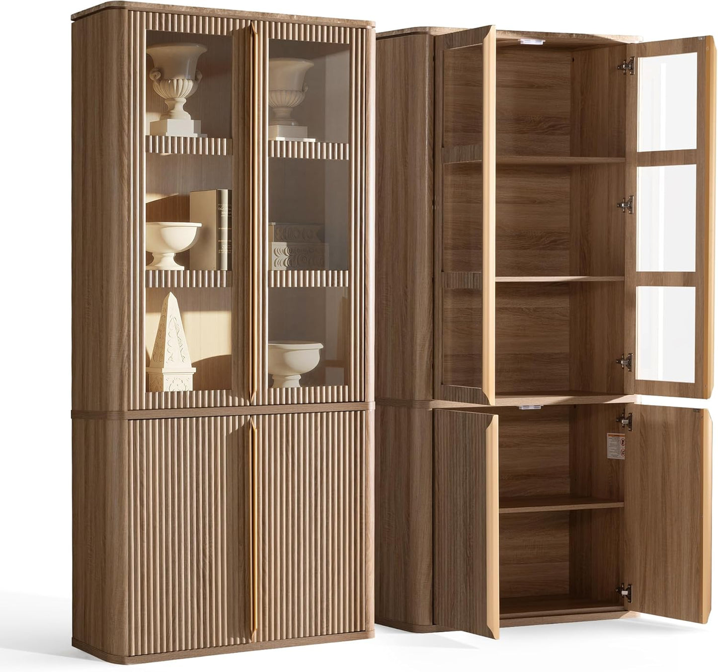 77" Tall Storage Cabinet with Glass Doors