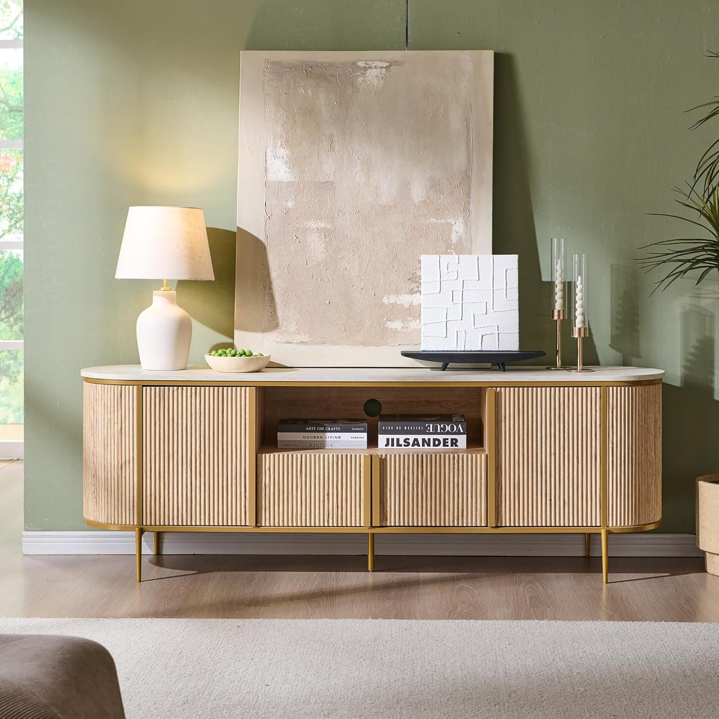 70" Fluted TV Stand - Canva Home