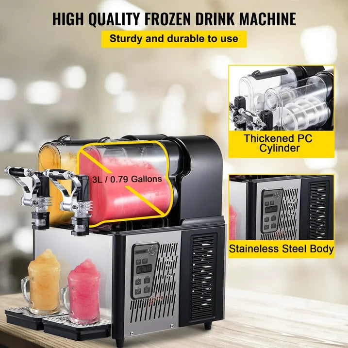 2 Tank Commercial Daiquiri Slush Machine - Canva Home