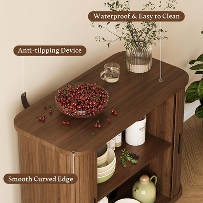 31.5" Wide Fluted Modern Accent Storage Cabinet - Canva Home