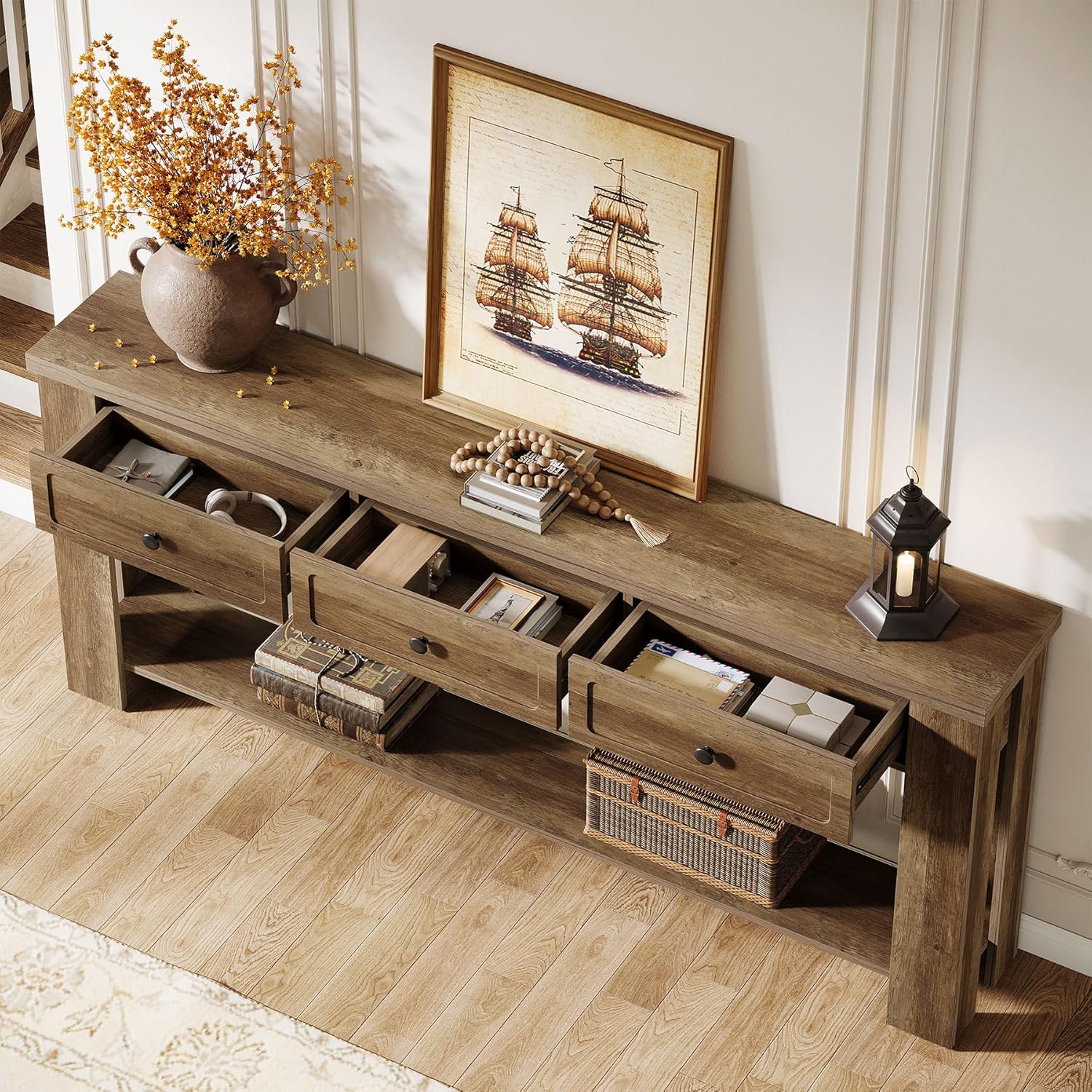 70.9" TV Stand for TVs up to 80 Inches with 3 Drawers - Canva Home