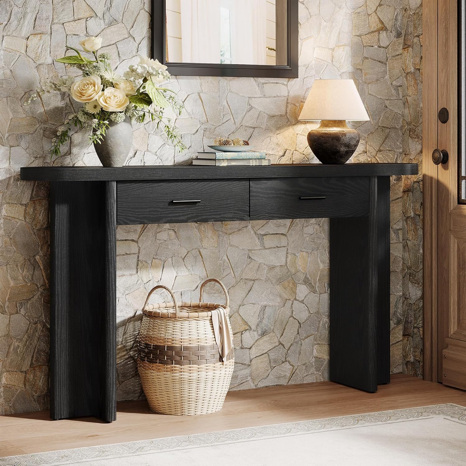 63-Inch Console Table with 2 Drawers - Canva Home