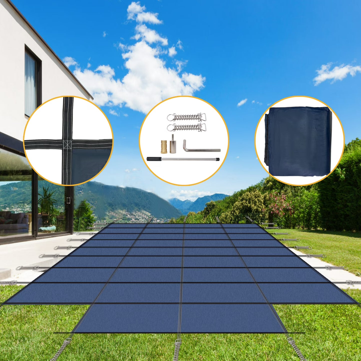 Pool Safety Cover, Fits 20X40Ft Rectangular Inground Winter Swimming Pools - Canva Home