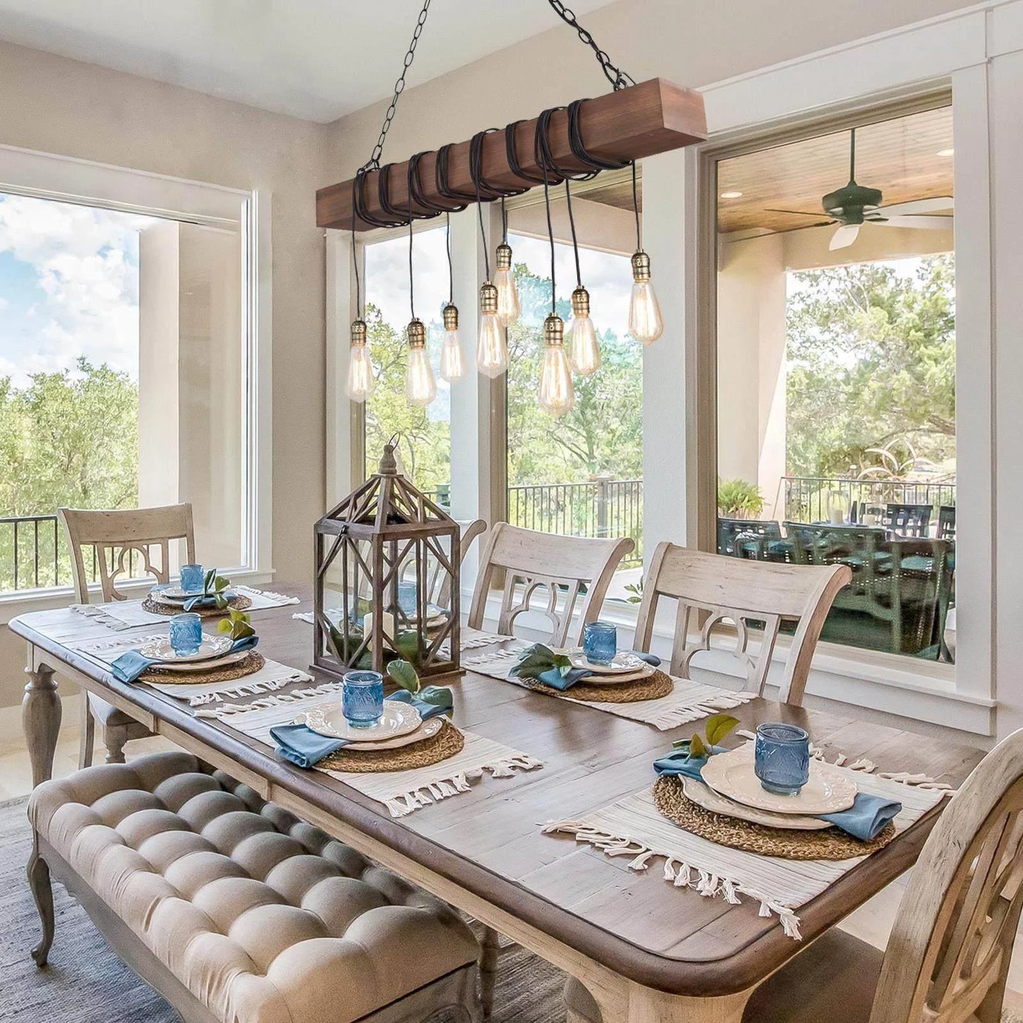 8 Ropes Farmhouse Dining Room Chandelier