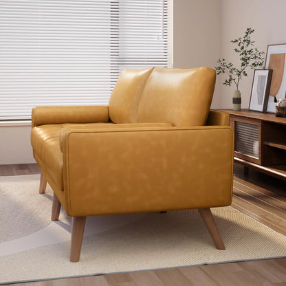 Modern Leather Loveseat Couch