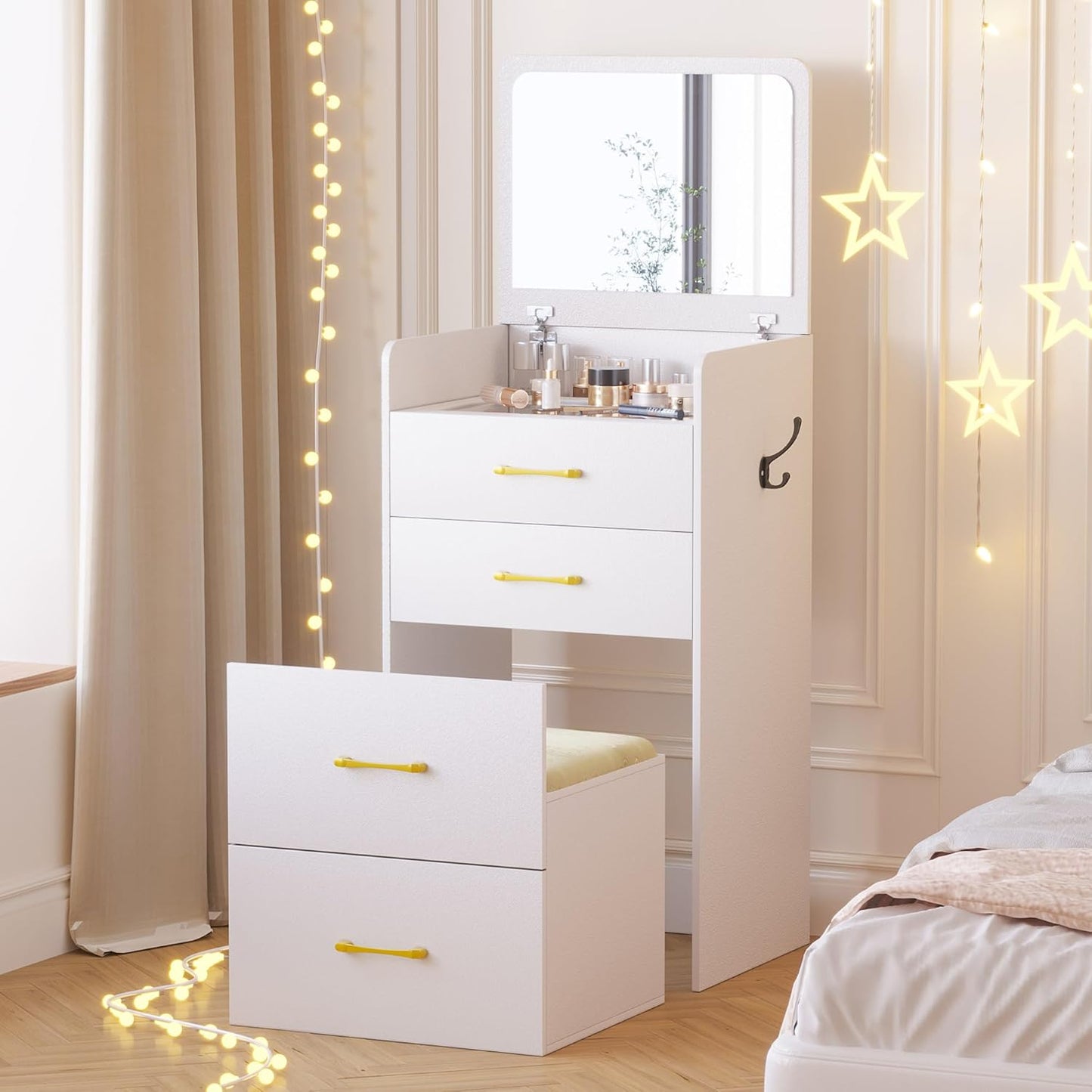 3 in 1 Vanity Desk with Flip Top Mirror - Canva Home