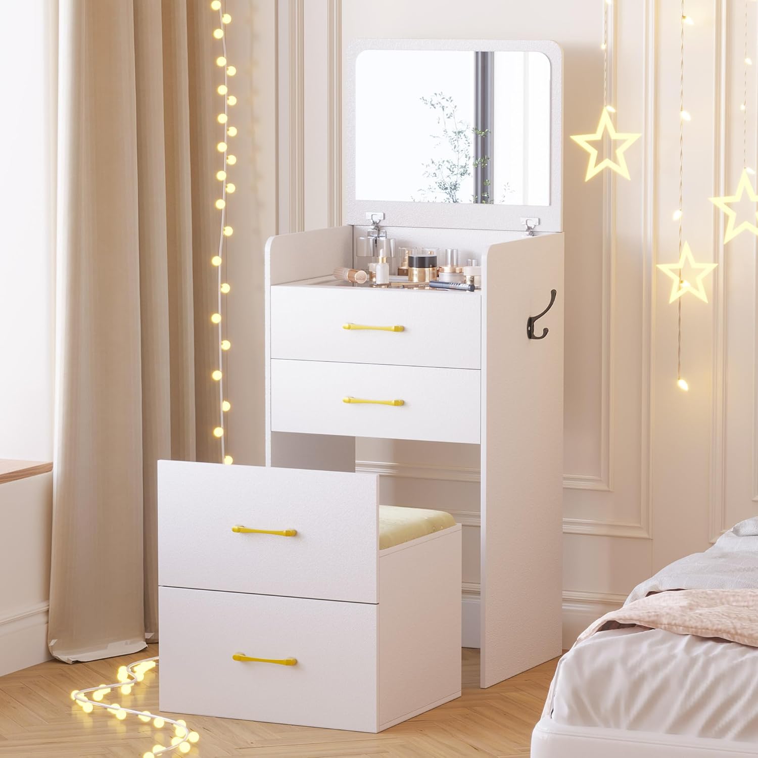 3 in 1 Vanity Desk with Flip Top Mirror - Canva Home
