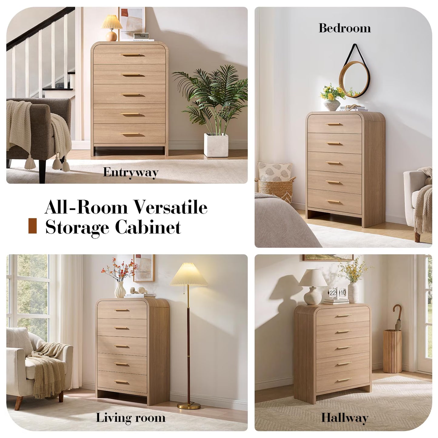Vintagearth 5-Drawer Dresser - Canva Home
