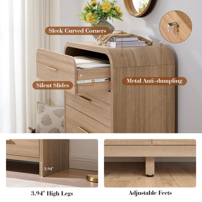 Vintagearth 5-Drawer Dresser - Canva Home