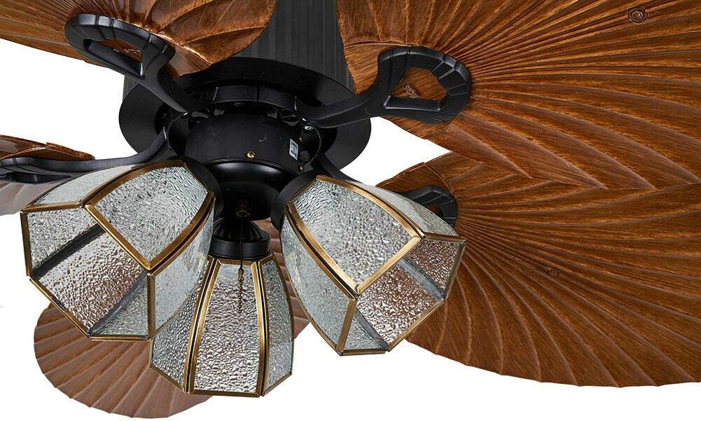 Palm Leaf Ceiling Fan With Light & Remote - Canva Home