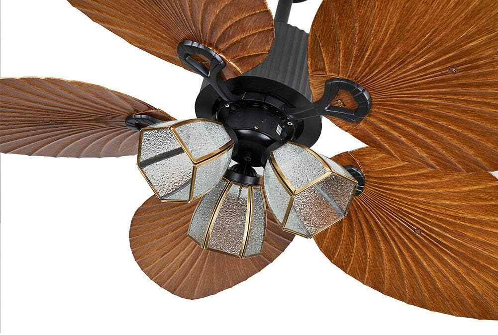 Palm Leaf Ceiling Fan With Light & Remote - Canva Home