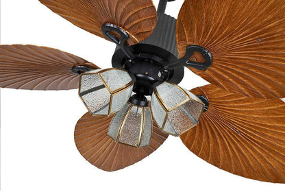 Palm Leaf Ceiling Fan With Light & Remote - Canva Home