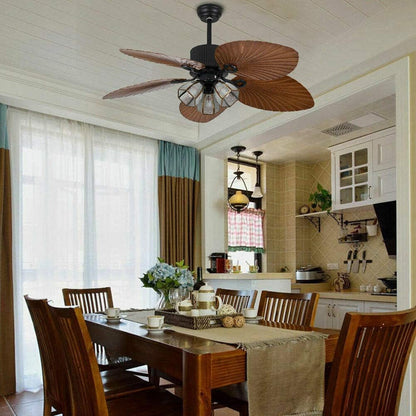 Palm Leaf Ceiling Fan With Light & Remote - Canva Home